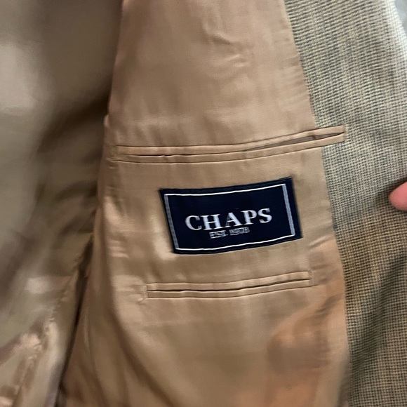 CHAPS Khaki Suit Blazer Jacket!  Size 44R - Picture 5 of 9